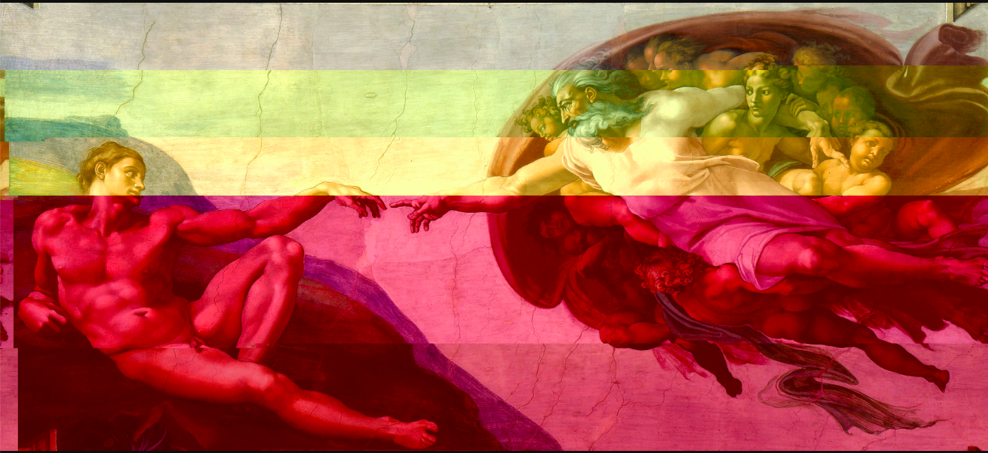 The Creation of Adam (soft glitch)