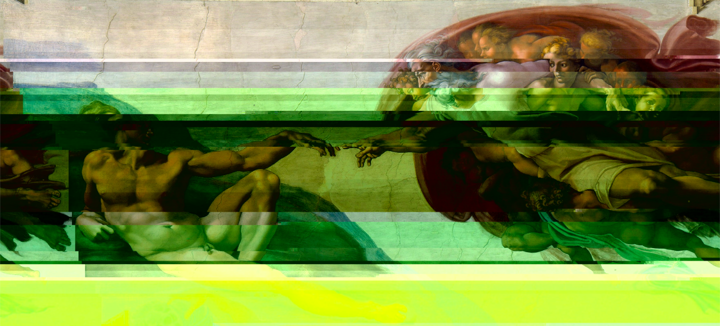 The Creation of Adam (medium glitch)